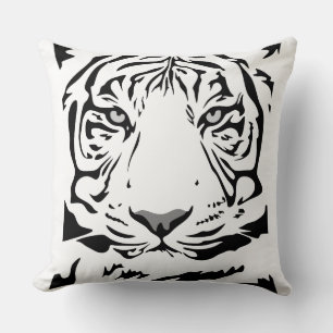 WHITE TIGER ART THROW PILLOWS KISSEN