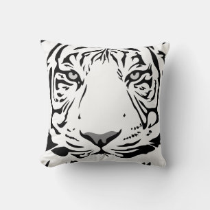 WHITE TIGER ART THROW PILLOWS KISSEN