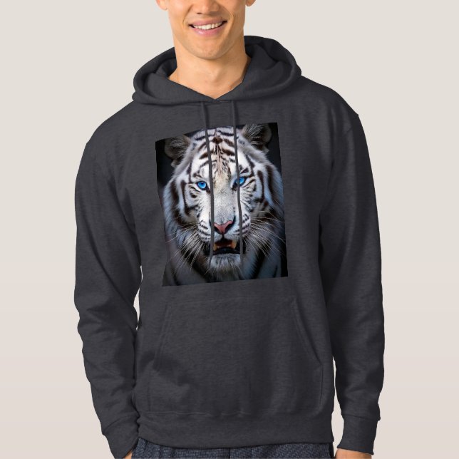 White Tiger Blue Eyes Hoodie (Vorderseite)