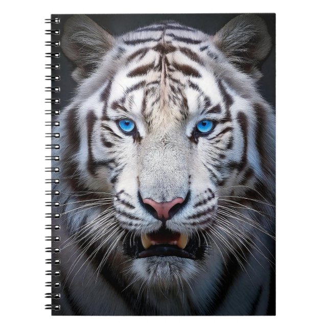 White Tiger Blue Eyes Notizblock (Vorderseite)