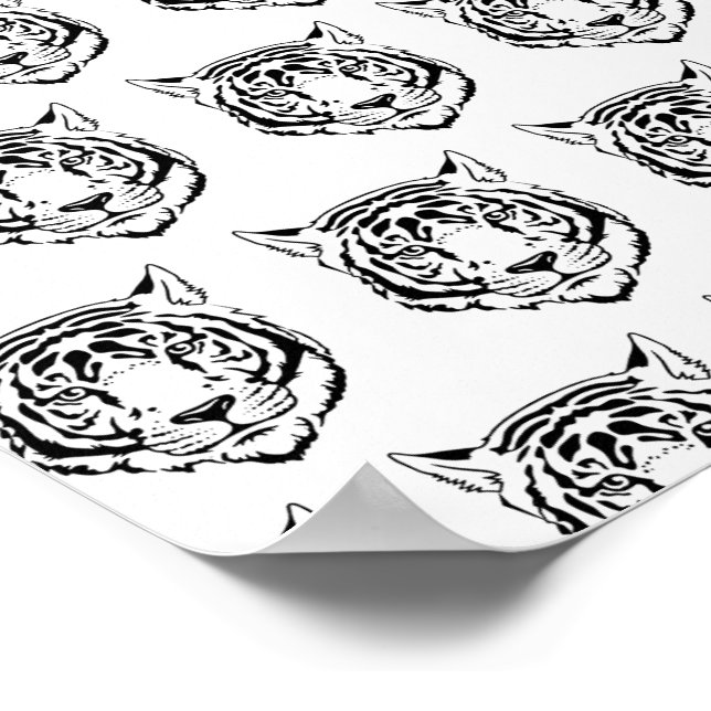 White Tiger Face Head Wildtiere Feline Lover Poster (Ecke)