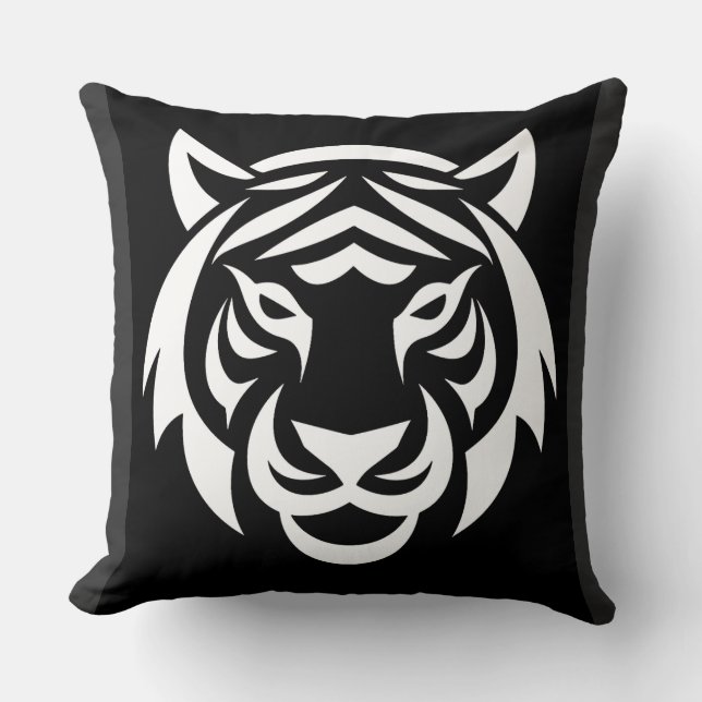 White Tiger Face Pillow Kissen (Vorderseite)