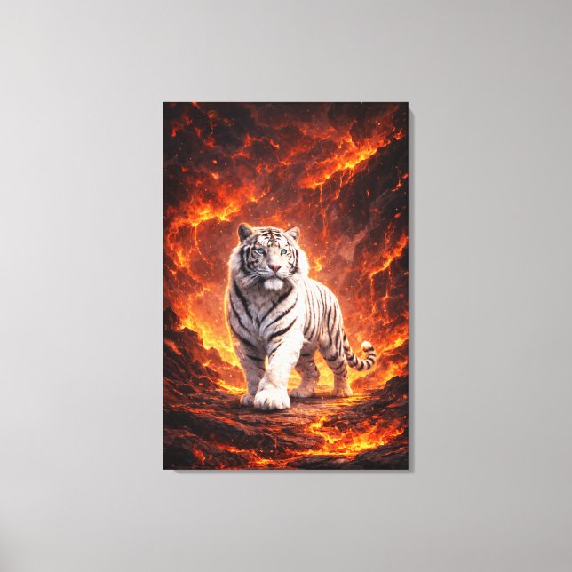 White Tiger Fantasy Art | Man Jiang Hong Art Serie Leinwanddruck (Vorderseite)