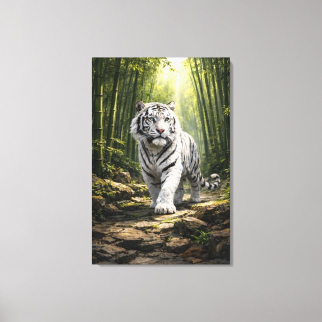 White Tiger Fantasy Art | Man Jiang Hong Art Serie Leinwanddruck (Vorderseite)