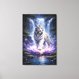 White Tiger Fantasy Art Man Jiang Hong Kunstseri Leinwanddruck