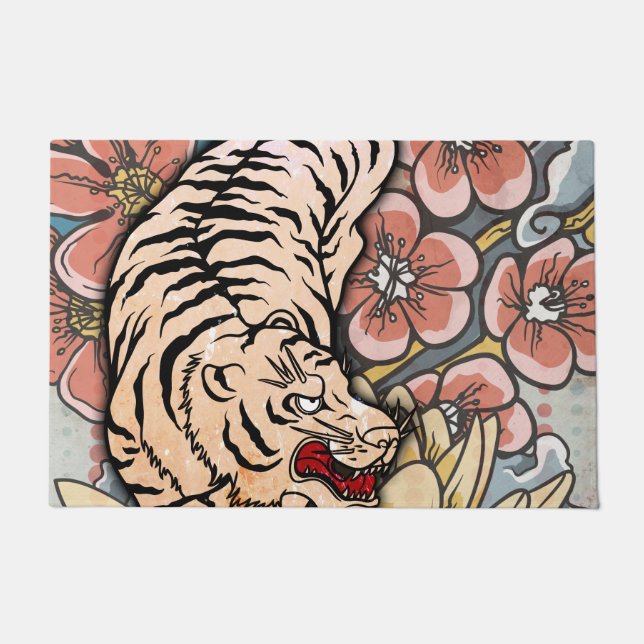 White Tiger Fußmatte (Vorderseite)