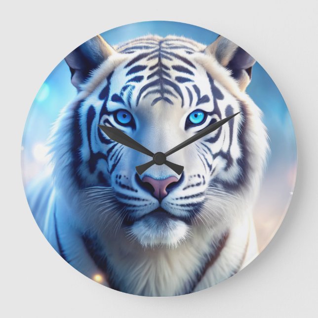 White Tiger Große Wanduhr (Vorderseite)