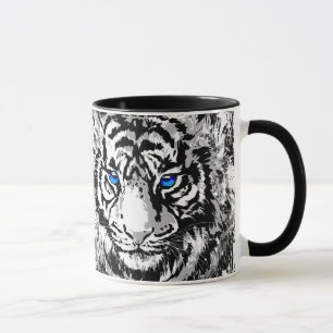 White Tiger Head - Tiger Blue Eyes Tasse