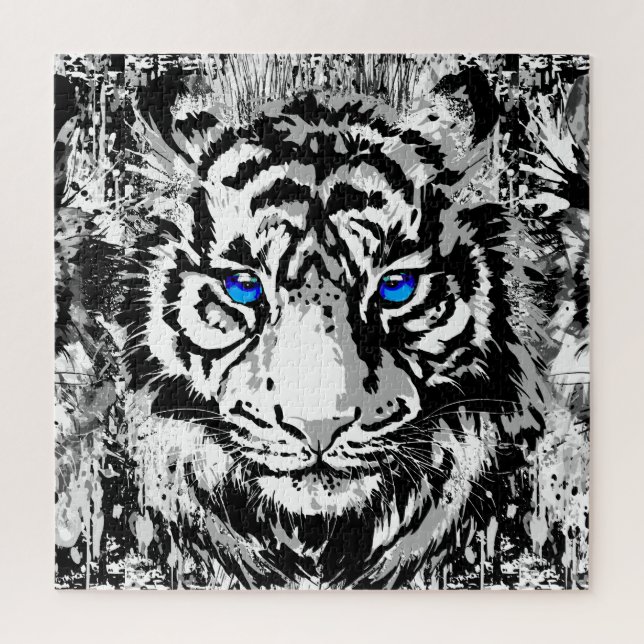 White Tiger Head - Tiger Portrait Jigsaw Puzzle (Vertikal)