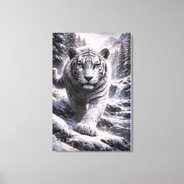 White Tiger in Motion – ManJiangHong Art Series Leinwanddruck (Vorderseite)