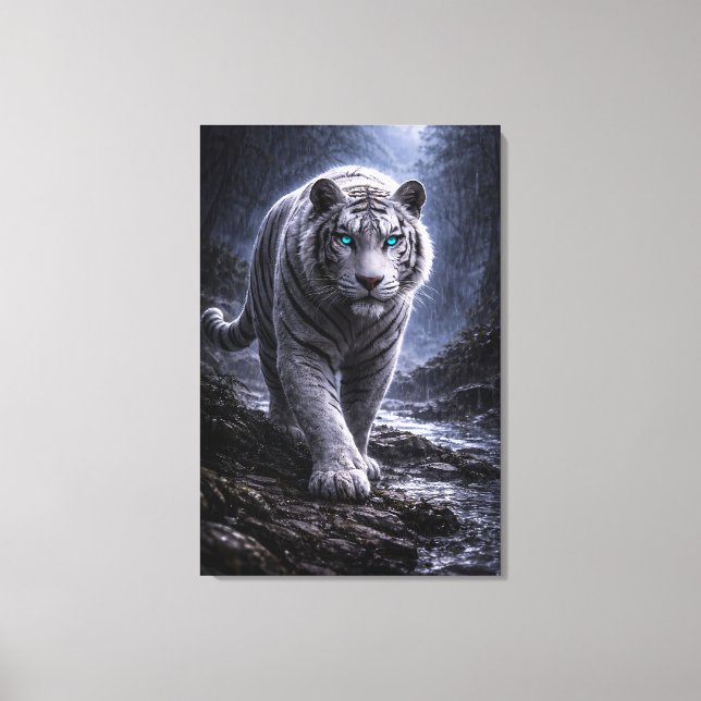 White Tiger in Motion – ManJiangHong Art Series Leinwanddruck (Vorderseite)