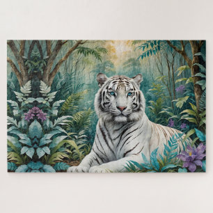 White Tiger Jungle Flora Puzzle