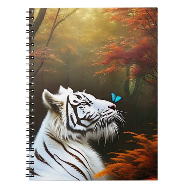 White Tiger Liebhaber Momente, Notebook Notizblock (Vorderseite)