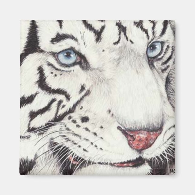 White Tiger Magnet (Vorne)