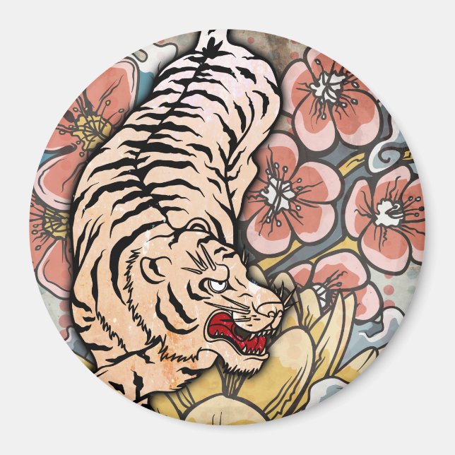 White Tiger Magnet (Vorne)