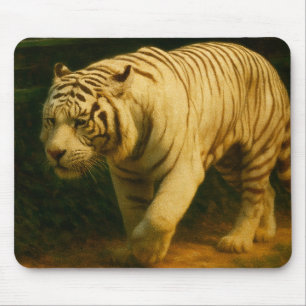 White Tiger Majestät - Stilvolle Wildlife Art Prin Mousepad