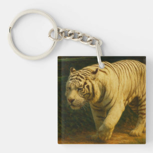 White Tiger Majestät - Stilvolle Wildlife Art Prin Schlüsselanhänger