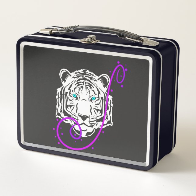 White Tiger Metall Brotdose (Vorderseite)