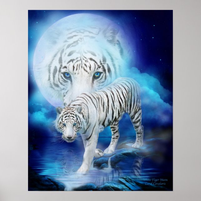 White Tiger Moon Art Poster/Print Poster (Vorne)