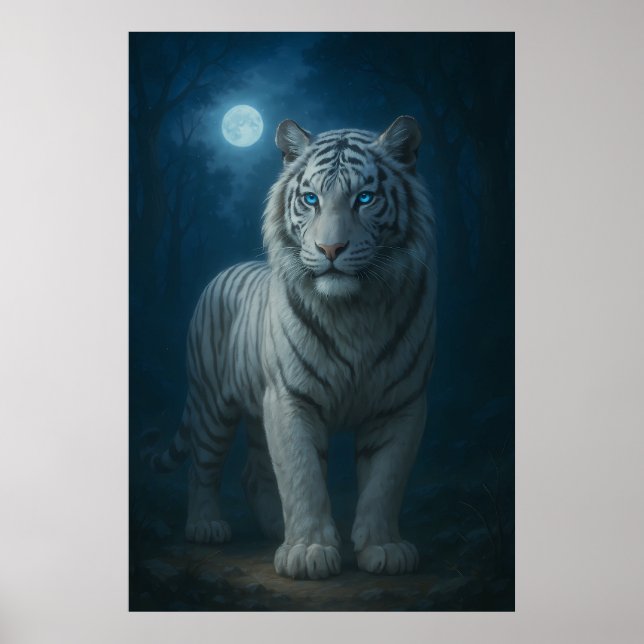 White Tiger – Mystical Fantasy Portrait – ManJiang Poster (Vorne)