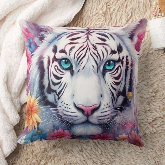 White Tiger - Pillow Kissen (Decke)