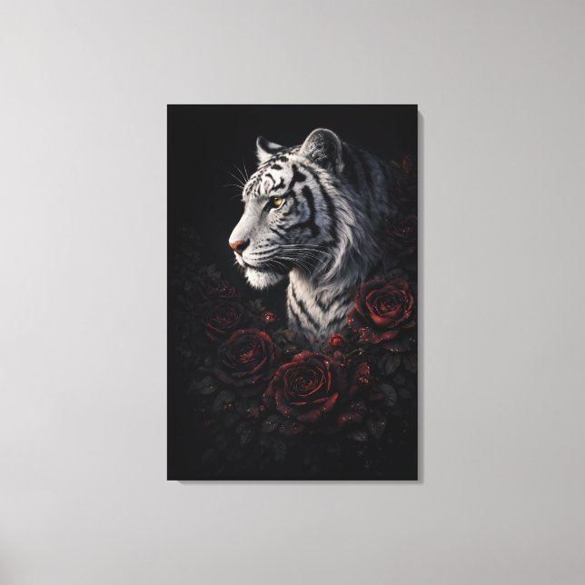 White Tiger Portrait – Calm Power and Silent Gaze Leinwanddruck (Vorderseite)
