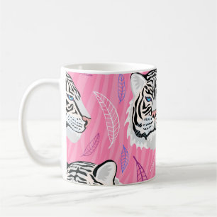 White Tiger Roar: Dschungel-Regenwaldmuster Kaffeetasse