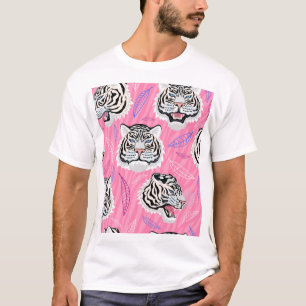 White Tiger Roar: Dschungel-Regenwaldmuster T-Shirt