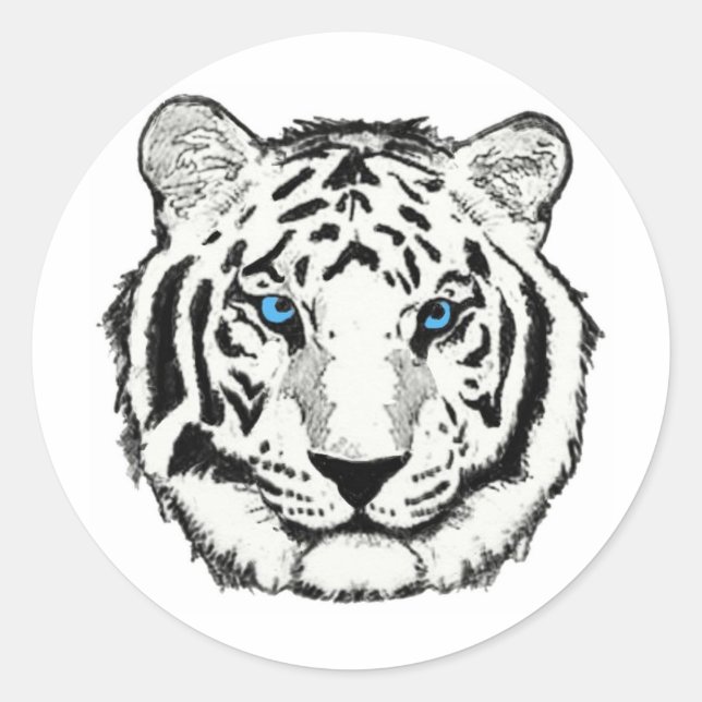 White Tiger Sticker (Vorderseite)