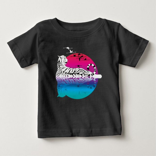 White Tiger Sunset Baby T-shirt (Vorderseite)