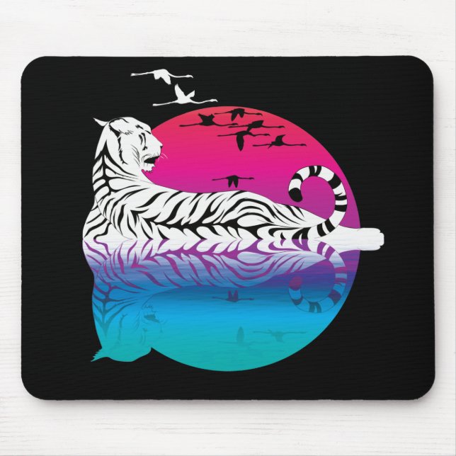 White Tiger Sunset Mousepad (Vorne)
