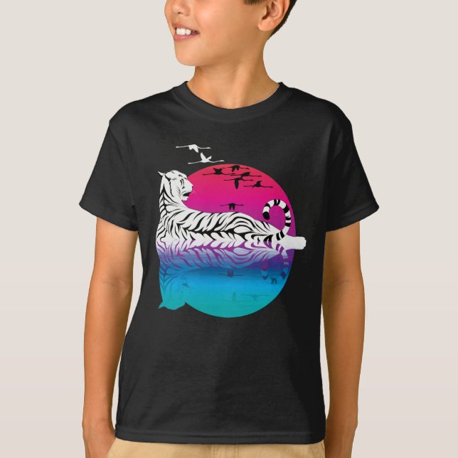 White Tiger Sunset T-Shirt (Vorderseite)