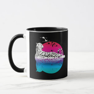 White Tiger Sunset Tasse