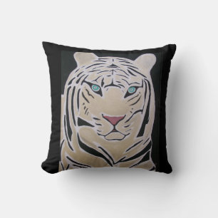 WHITE TIGER THROW PILLOW- KISSEN