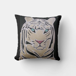 WHITE TIGER THROW PILLOW- KISSEN