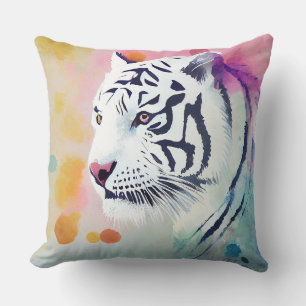 White Tiger Wild Nature Tierfarben Malerei Kissen