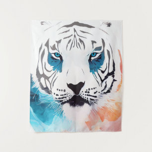 White Tiger Wild Nature Tierfarben Malerei Wandteppich