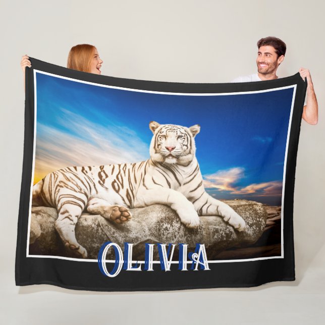 White Tigers Fleece Blanket (Beispiel)