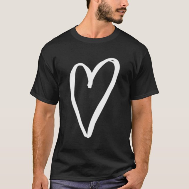 White Tiny He Pocket's Day Liebe T-Shirt (Vorderseite)