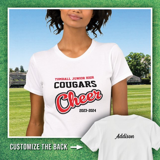 White Tomball Junior High Cougars Cheer 2023-2024 T-Shirt (Von Creator hochgeladen)