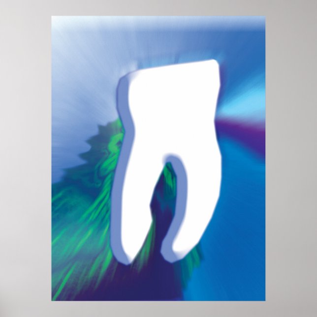 White Tooth Dental Art Zahnarzt Orthodontist Poste Poster (Vorne)
