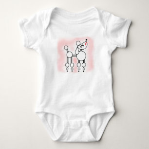 White Toy Poodle Baby Bodysuit Strampler
