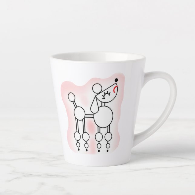 White Toy Poodle Latte Tasse (Rechts)