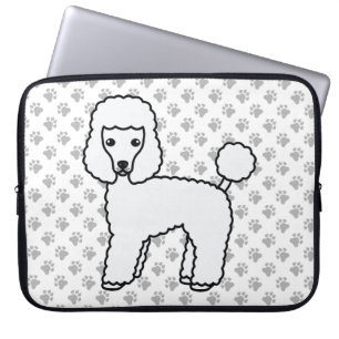White Toy Poodle Niedlicher Cartoon Dog Laptopschutzhülle