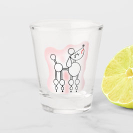 White Toy Poodle Shotglas Schnapsglas
