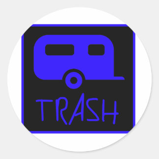 White Trailer Park Trash Arme Dumb Redneck Runder Aufkleber