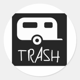 White Trailer Park Trash Arme Dumb Redneck Runder Aufkleber