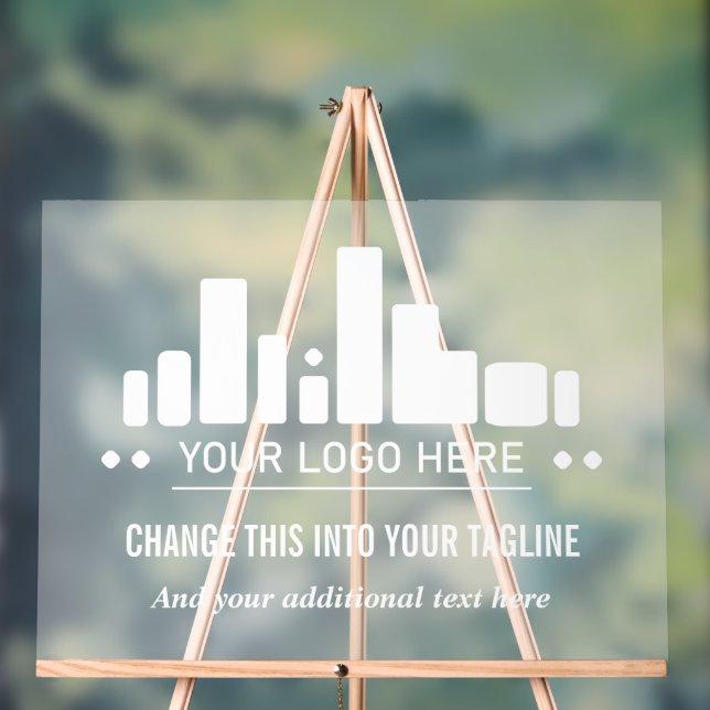 White Translulusible your Logo & Taglines Business Acrylschild (Neutral)