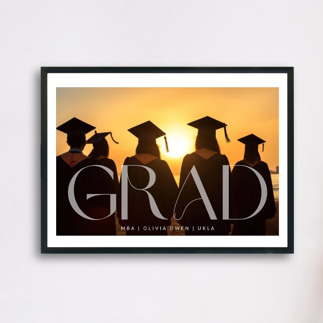 White Transparent Modern Foto Grad School Poster (Von Creator hochgeladen)