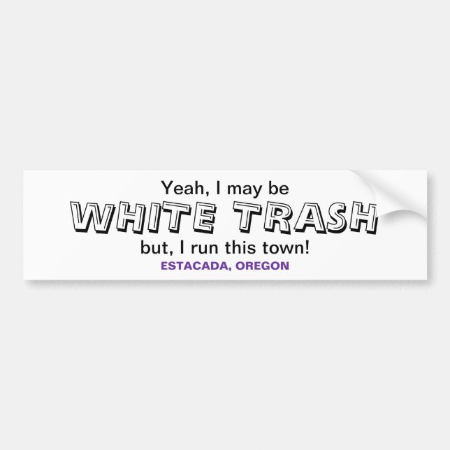 White Trash Autoaufkleber (Vorne)
